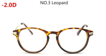 Load image into Gallery viewer, Leopard Diopter Glasses Student Finished Myopia Glasses Women Men -50 -100 -150 -200 -250 -300 -350~ -500 -550 -600