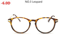 Load image into Gallery viewer, Leopard Diopter Glasses Student Finished Myopia Glasses Women Men -50 -100 -150 -200 -250 -300 -350~ -500 -550 -600