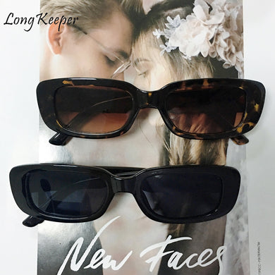 Leopard Rectangular Womens Sunglasses 2023 Vintage Clear Blue Pink Frame 90S Cool Candy Color Sun Glasses Shades Female Oculos