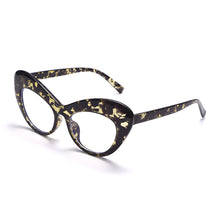 Load image into Gallery viewer, Leopard Tea Clear Cat Eye Eyeglasses Print Anti-blue Light Computer Myopia Glasses Frame Female Elegant Shades