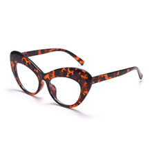 Load image into Gallery viewer, Leopard Tea Clear Cat Eye Eyeglasses Print Anti-blue Light Computer Myopia Glasses Frame Female Elegant Shades