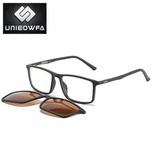 Load image into Gallery viewer, Leopard ULTEM Optical Myopia Glasses Frame Men Polarized Magnet Clip On Sunglasses Rectangle Prescription Eyeglasses Frame Male