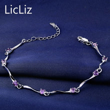 Load image into Gallery viewer, 925 Sterling Silver CZ Charm Bracelet Bangles For Women Twist Chain Wristband Cubic Zirconia Bracelet Handcuff LB0111