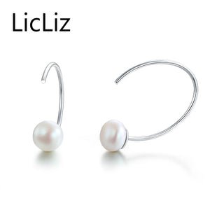 925 Sterling Silver Pearl Fish Hook Drop Earrings Jewelry For Women Fashion Girl's Gifts Piercing Boucle D'oreille LE0244