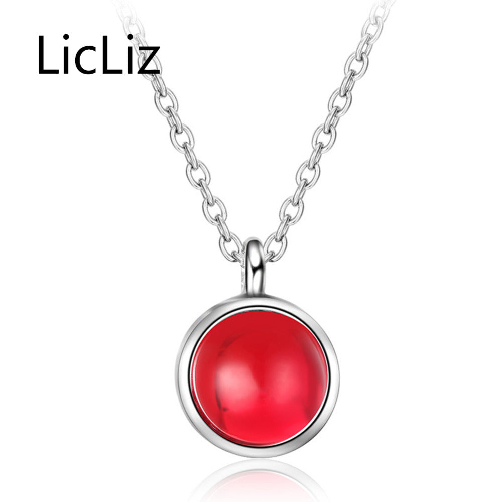 925 Sterling Silver Pendant Necklaces for Women Agate Pendant Necklace Collier Fashion Jewelry Voor Vrouwen 2018 LN0358