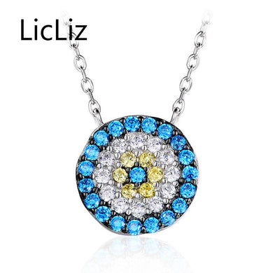 Three Color Zircon Pendant Necklace for Women Fashion 925 Sterling Silver Pendant Jewelry Colgantes Mujer Cadenas LN0393