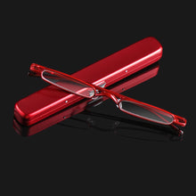 Load image into Gallery viewer, Light Reading Glasses Men Women Readers Eyeglasses Blue Light Blocking Mini Reading Glasses with Portable Pen Clip Case