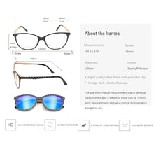 Load image into Gallery viewer, Light-Weight Ultem Memory Woman Glasses Frames With Clip On Sunglasses Optical Polarized Men Magnetic Glasses Sun Oculos De Grau
