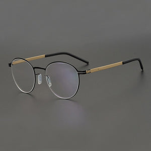 Lightweight Optical Prescription Round Glasses Frame Women Screw-Less Myopia Eyeglasses Men Germany Brand Eyewear Oculos De Grau