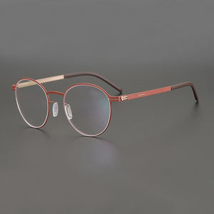 Lightweight Optical Prescription Round Glasses Frame Women Screw-Less Myopia Eyeglasses Men Germany Brand Eyewear Oculos De Grau