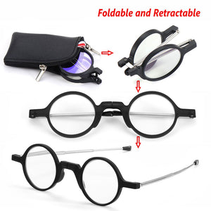 Lightweight Portable Compact for Women & Men Presbyopia Eyeglasses Readers with Keychain Case Mini Reading Glasses