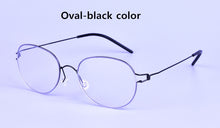 Load image into Gallery viewer, Lightweight Screwless Rim Oval Hand-made Titanium Glasses Frame Men‘s Women&#39;s Computer Gafas Brand Myopia Eyeglasses Spectacles