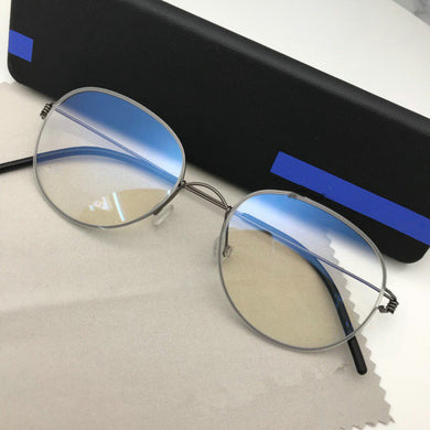 Lightweight Screwless Rim Oval Hand-made Titanium Glasses Frame Men‘s Women's Computer Gafas Brand Myopia Eyeglasses Spectacles