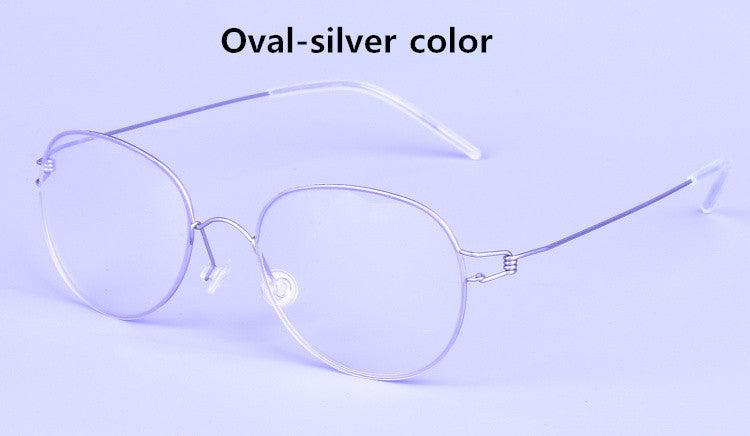Lightweight Screwless Rim Oval Hand-made Titanium Glasses Frame Men‘s Women's Computer Gafas Brand Myopia Eyeglasses Spectacles