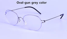Load image into Gallery viewer, Lightweight Screwless Rim Oval Hand-made Titanium Glasses Frame Men‘s Women&#39;s Computer Gafas Brand Myopia Eyeglasses Spectacles