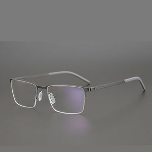 Lightweight Square Screw-Less Semi Rimless Eyeglasses Men Women Myopia Optical Germany Glasses Frame  Business Eyewear