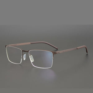 Lightweight Square Screw-Less Semi Rimless Eyeglasses Men Women Myopia Optical Germany Glasses Frame  Business Eyewear