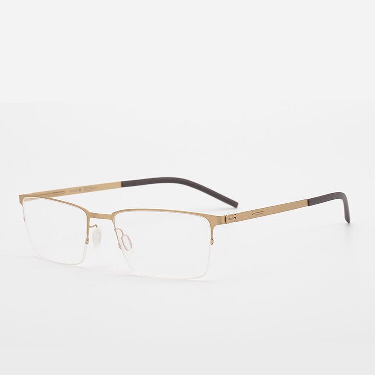 Lightweight Square Screw-Less Semi Rimless Eyeglasses Men Women Myopia Optical Germany Glasses Frame  Business Eyewear