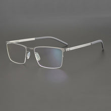 Carica l&#39;immagine nel visualizzatore di Gallery, Lightweight Square Screw-Less Semi Rimless Eyeglasses Men Women Myopia Optical Germany Glasses Frame  Business Eyewear