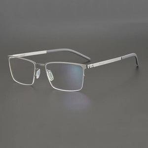 Lightweight Square Screw-Less Semi Rimless Eyeglasses Men Women Myopia Optical Germany Glasses Frame  Business Eyewear