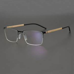 Lightweight Square Screw-Less Semi Rimless Eyeglasses Men Women Myopia Optical Germany Glasses Frame  Business Eyewear