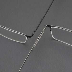Lightweight Square Screw-Less Semi Rimless Eyeglasses Men Women Myopia Optical Germany Glasses Frame  Business Eyewear