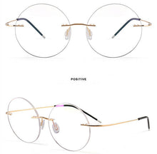 Load image into Gallery viewer, Lightweight Titanium Alloy Rimless Round Glasses for Men and Women Circle Optical Prescription Eyeglasses Frame oculos de grau