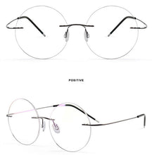 Load image into Gallery viewer, Lightweight Titanium Alloy Rimless Round Glasses for Men and Women Circle Optical Prescription Eyeglasses Frame oculos de grau