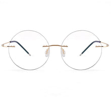 Load image into Gallery viewer, Lightweight Titanium Alloy Rimless Round Glasses for Men and Women Circle Optical Prescription Eyeglasses Frame oculos de grau