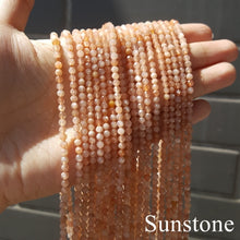 Carica l'immagine nel visualizzatore di Gallery, Bracciale con pietra preziosa naturale da 3 mm, tormalina scintillante, acquamarina, pietra di luna, rodocrosite, per uomo o donna, da indossare ogni giorno 