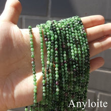 Carica l'immagine nel visualizzatore di Gallery, Bracciale con pietra preziosa naturale da 3 mm, tormalina scintillante, acquamarina, pietra di luna, rodocrosite, per uomo o donna, da indossare ogni giorno 