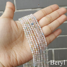 Carica l'immagine nel visualizzatore di Gallery, Bracciale con pietra preziosa naturale da 3 mm, tormalina scintillante, acquamarina, pietra di luna, rodocrosite, per uomo o donna, da indossare ogni giorno 