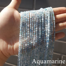 Carica l'immagine nel visualizzatore di Gallery, Bracciale con pietra preziosa naturale da 3 mm, tormalina scintillante, acquamarina, pietra di luna, rodocrosite, per uomo o donna, da indossare ogni giorno 