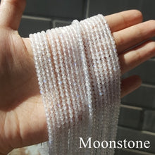 Carica l'immagine nel visualizzatore di Gallery, Bracciale con pietra preziosa naturale da 3 mm, tormalina scintillante, acquamarina, pietra di luna, rodocrosite, per uomo o donna, da indossare ogni giorno 