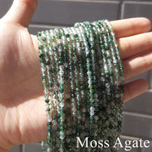 Carica l'immagine nel visualizzatore di Gallery, Bracciale con pietra preziosa naturale da 3 mm, tormalina scintillante, acquamarina, pietra di luna, rodocrosite, per uomo o donna, da indossare ogni giorno 