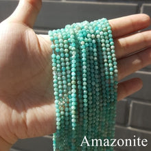 Carica l'immagine nel visualizzatore di Gallery, Bracciale con pietra preziosa naturale da 3 mm, tormalina scintillante, acquamarina, pietra di luna, rodocrosite, per uomo o donna, da indossare ogni giorno 