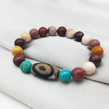 Load image into Gallery viewer, Natural Stone Picasso Jasper Labradorite Agate etc. With Tibetan Three Eye DZI Beads Bracelet For Men Accessories Gift