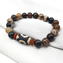 Load image into Gallery viewer, Natural Stone Picasso Jasper Labradorite Agate etc. With Tibetan Three Eye DZI Beads Bracelet For Men Accessories Gift