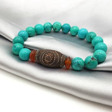 Load image into Gallery viewer, Natural Stone Picasso Jasper Labradorite etc. With Carved Tibetan Three Eye DZI Beads Bracelet For Men Accessories Gift