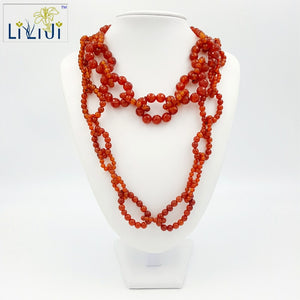 Red Agate Jade Toggle Clasp Necklace