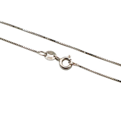 Solid 925 Sterling Silver 0.6mm Box Chain Necklace 16-18