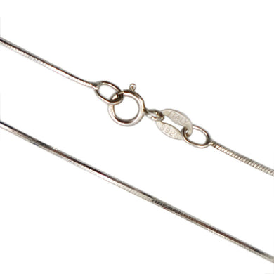 Collana a catena a serpente in argento sterling massiccio 925 da 0,8 mm 16-18 