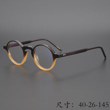 Load image into Gallery viewer, Limited version Vintage dark brown-orange mixed Acetate fame classical round eyeglass frame Eyewear women and men with box case