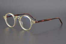 Load image into Gallery viewer, Limited version Vintage dark brown-orange mixed Acetate fame classical round eyeglass frame Eyewear women and men with box case