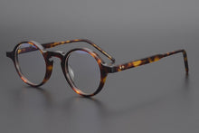 Load image into Gallery viewer, Limited version Vintage dark brown-orange mixed Acetate fame classical round eyeglass frame Eyewear women and men with box case