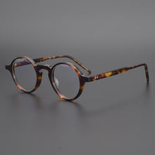 Load image into Gallery viewer, Limited version Vintage dark brown-orange mixed Acetate fame classical round eyeglass frame Eyewear women and men with box case