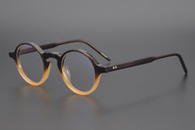 Load image into Gallery viewer, Limited version Vintage dark brown-orange mixed Acetate fame classical round eyeglass frame Eyewear women and men with box case