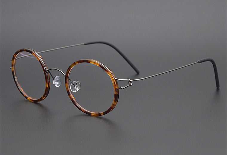 Linder Brand Designer Hand-Made Ultralight Retro Round Alloy Prescription Glasses Frame For Men Women Optical Eyeglasses