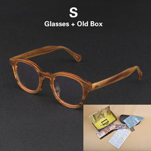 Load image into Gallery viewer, Linen Johnny Depp Glasses Men LEMTOSH Computer Goggles Clean Lens Brand Vintage Acetate Optical Eyeglasses Frame Women