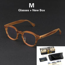 Load image into Gallery viewer, Linen Johnny Depp Glasses Men LEMTOSH Computer Goggles Clean Lens Brand Vintage Acetate Optical Eyeglasses Frame Women